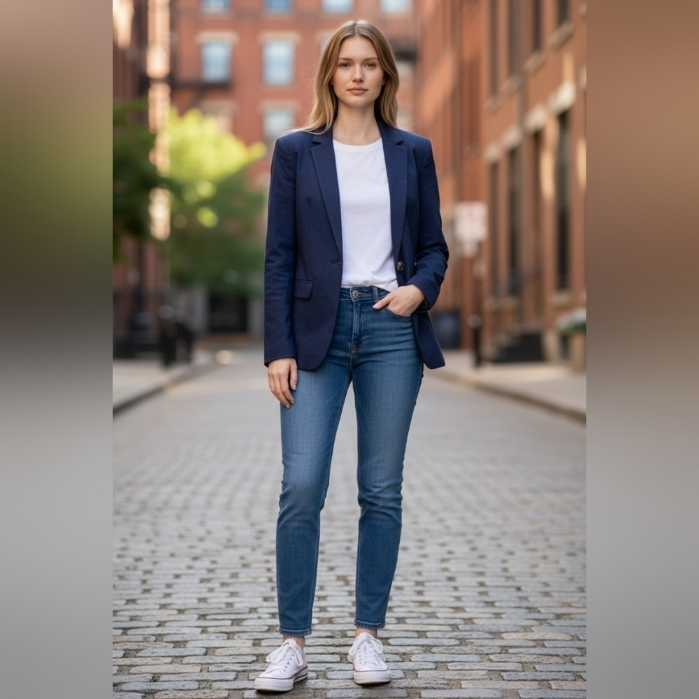 XOXO Juniors Classic Stylish Women's Navy Blazer NWT Padded Shoulders XL Lined